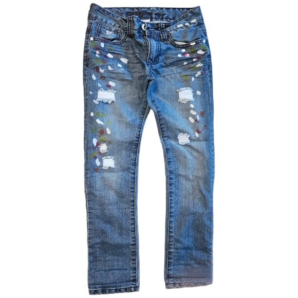 EUC | Gorgeous |👖Guess Jeans👖| Paint Splash | Distressed | Girl's | Size: 10 - Picture 2 of 16